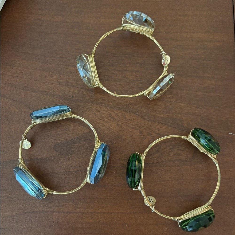 Elegant Gold and Crystal Bangle Set